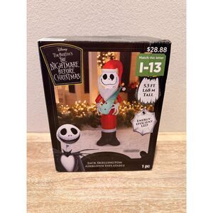 NIGHTMARE BEFORE CHRISTMAS Santa Jack Skellington Inflatable Tree 5.5 Ft